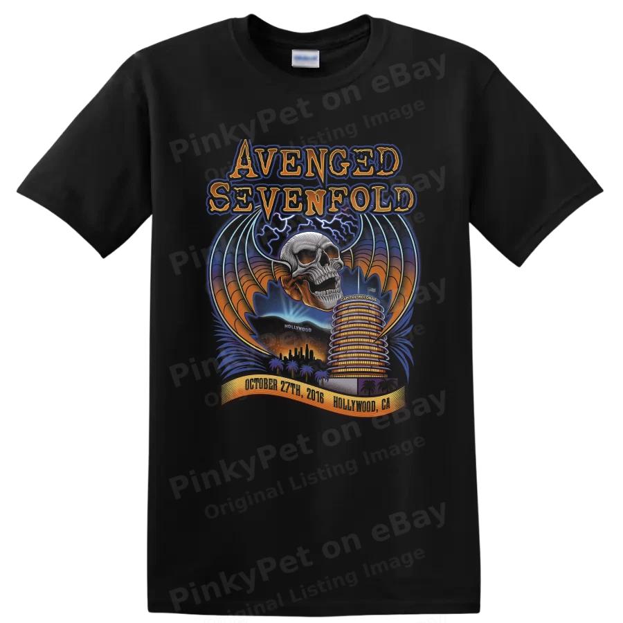 Avenged Sevenfold Рок Метал Музыка Футболка Череп Крылья Концертная Футболка