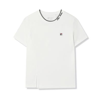 Fila Наследие Мягкий Удобный Дышащий Прочный Простой Универсальный Однотонный Трикотажная Футболка с Коротким Рукавом Женская Футболка F51W528101FWT