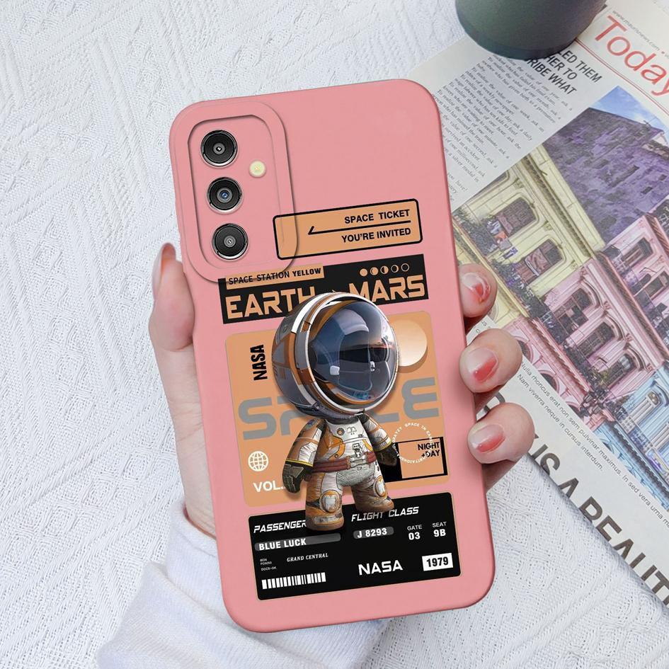 Милые чехлы с астронавтами для Samsung Galaxy A02 A03 A04 A12 A13 A14 A31 A51 A71 M54, квадратная жидкая силиконовая задняя крышка для Samsung Galaxy, бампер Fundas