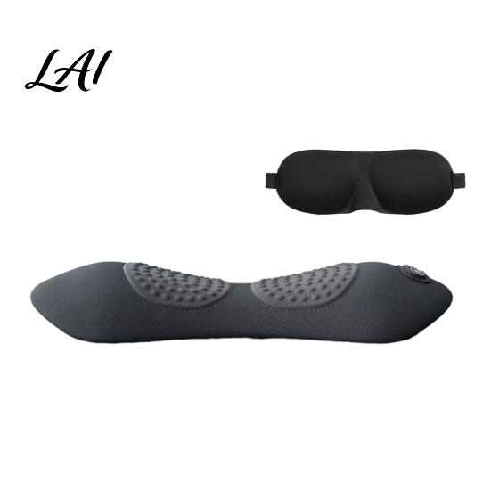 Air Cushion Lumbar Stretcher 3-in-1 Support Lower Back Fusion Pillow Triple Massager with Heat Vibration