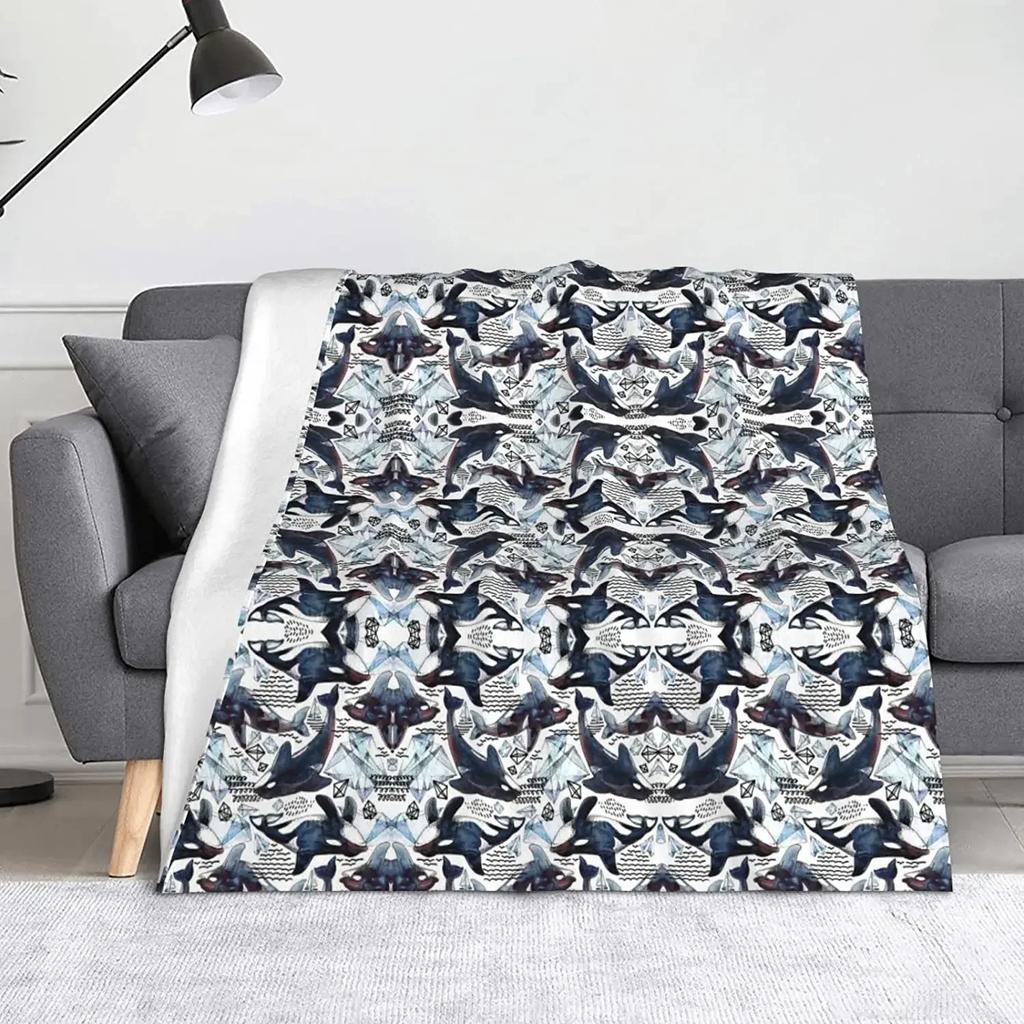 Killer Whale Orca Throw Blanket Ultra Soft Blanket Warm Thin Blanket for Home Bed Couch Blankets Bedspreads for Adults Children