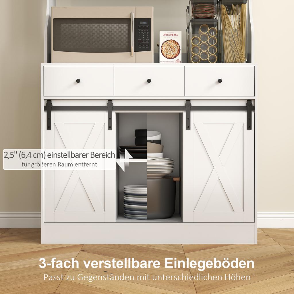 Kitchen Cabinet With Shelves Cabinets Drawers And Storage Surface Farmhouse Flair Adjustable Shelves Wood White
