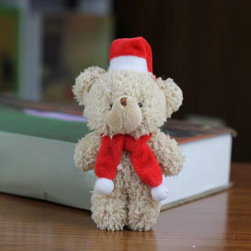 15 см Рождественский плюшевый медведь брелок милый румяный плюшевый мишка плюшевые игрушки кулон животное мягкая игрушка для девочки сумка кулон маленькие подарки