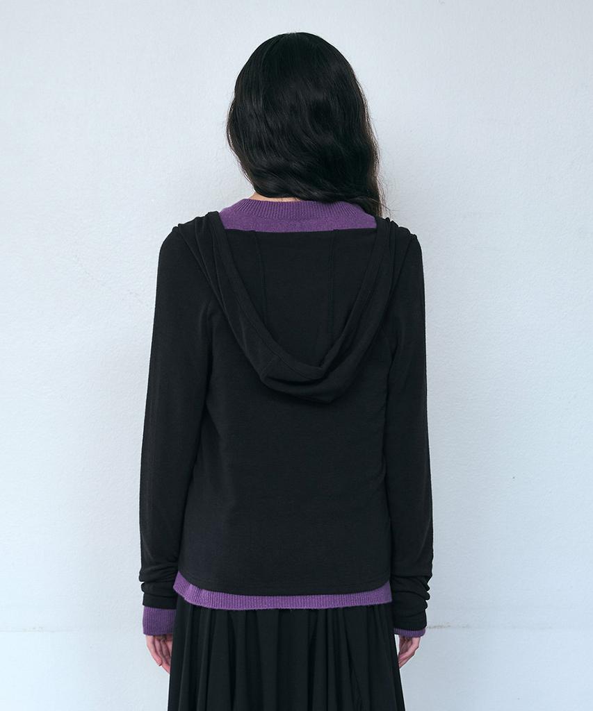 PISCESS Button-Up Slim Fit Hoodie_Black