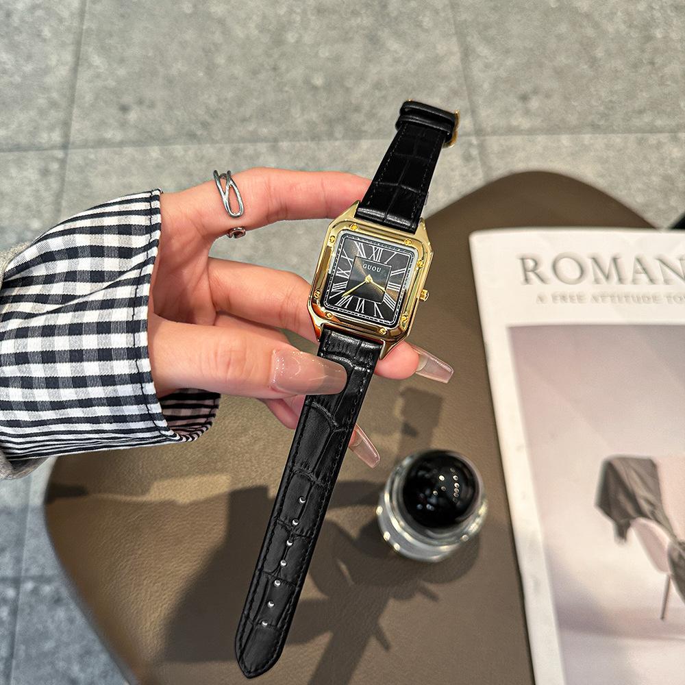 Autumn New Square Belt Watch Elegant Fashion Quartz Couple Watch Retro Modern Watch