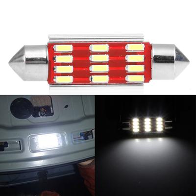 Автомобильный светильник 41 мм 4014 12SMD C5W Светодиодный светильник Canbus Festoon Dome Лампа для номерного знака автомобиля