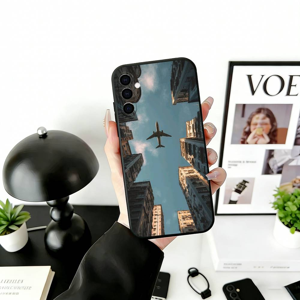 Чехол для телефона A-самолет Черный Силиконовый Мягкий Для Samsung Galaxy A73,A72,A71,A70,A53,A52,A51