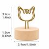 10PCS Antique Finish Note Holder Cat Shape Wood Slice Ornament Tabletop Decor  Desk Decoration