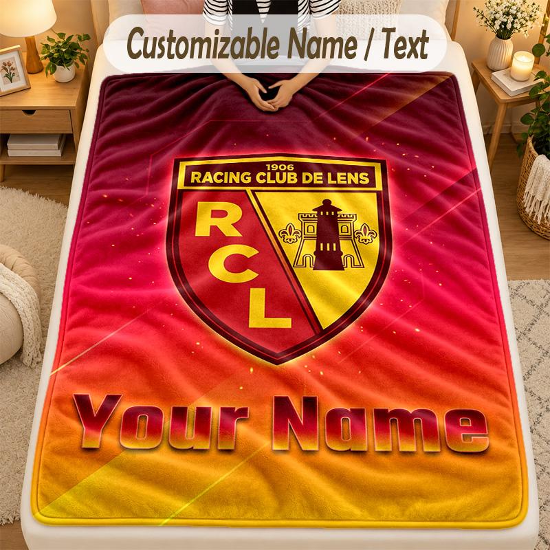 Flannel Blanketracing club de lens Custom Name Text Personalized Soft Warm Throw Blanket Home Decor Gift