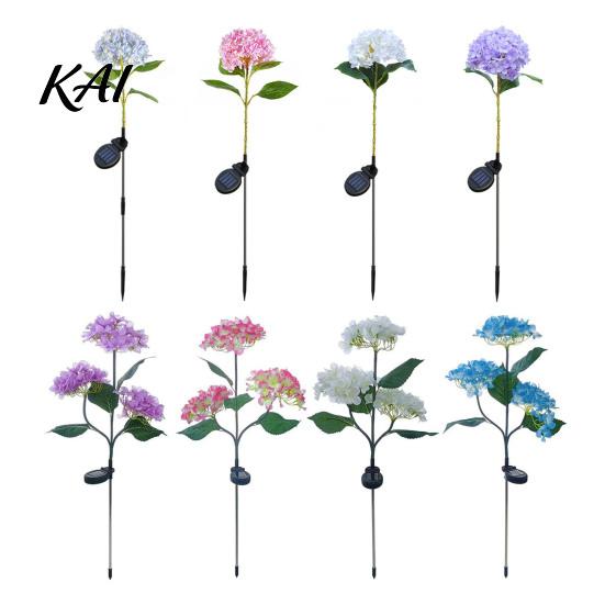 Solar Powered Patio Decor Fairy Hydrangea Lights, Garden Stake Waterproof LED Flower Light, Twinkling Tree Lights Outdoor Colorful Lamp