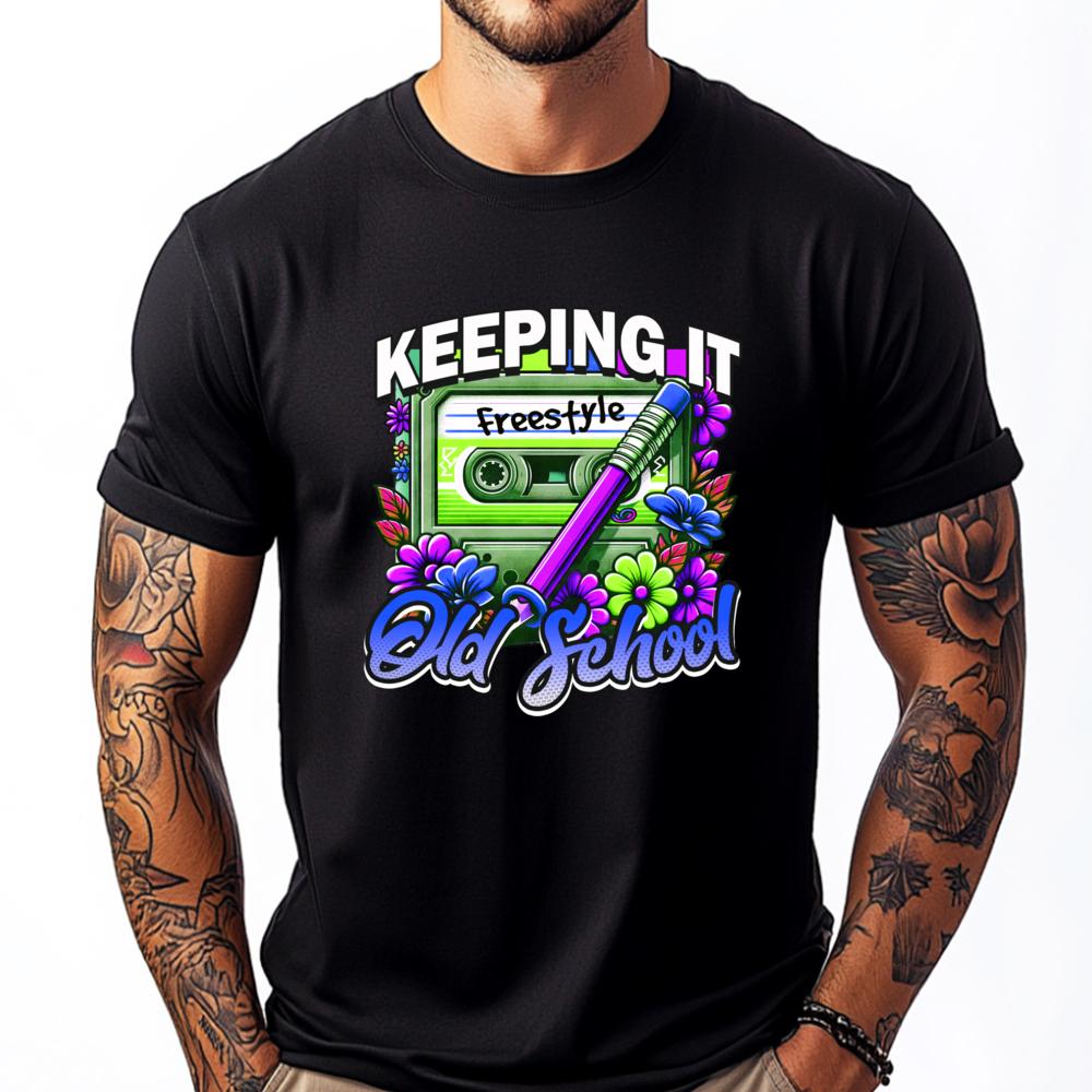 Retro Cassette Pencil Design For Music Fans Freestyle Mens Designer T Shirt Men's T-Shirts Mother's Day - Men's Summer Cotton...