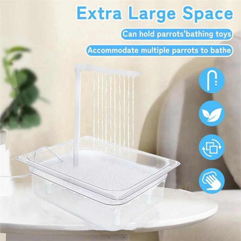 Bird Bathing Tub Automatic Parrot Bath Fountain Shower Box Multipurpose For Parakeet Cleaning
