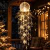 Festive Yard Decoration Crystal Waterfall Christmas Lights, LED Warm White Snowman Pendant Hanging Decorations Light with Snowflake Droplets, Outdoor
