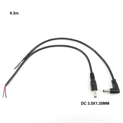 30 см 2-жильный штыревой DC MALE 3,5 мм x 1,35 мм ПРЯМОЙ угловой разъем питания eBlow, кабель, вилка, шнур, луженые концы, РЕМОНТ своими руками