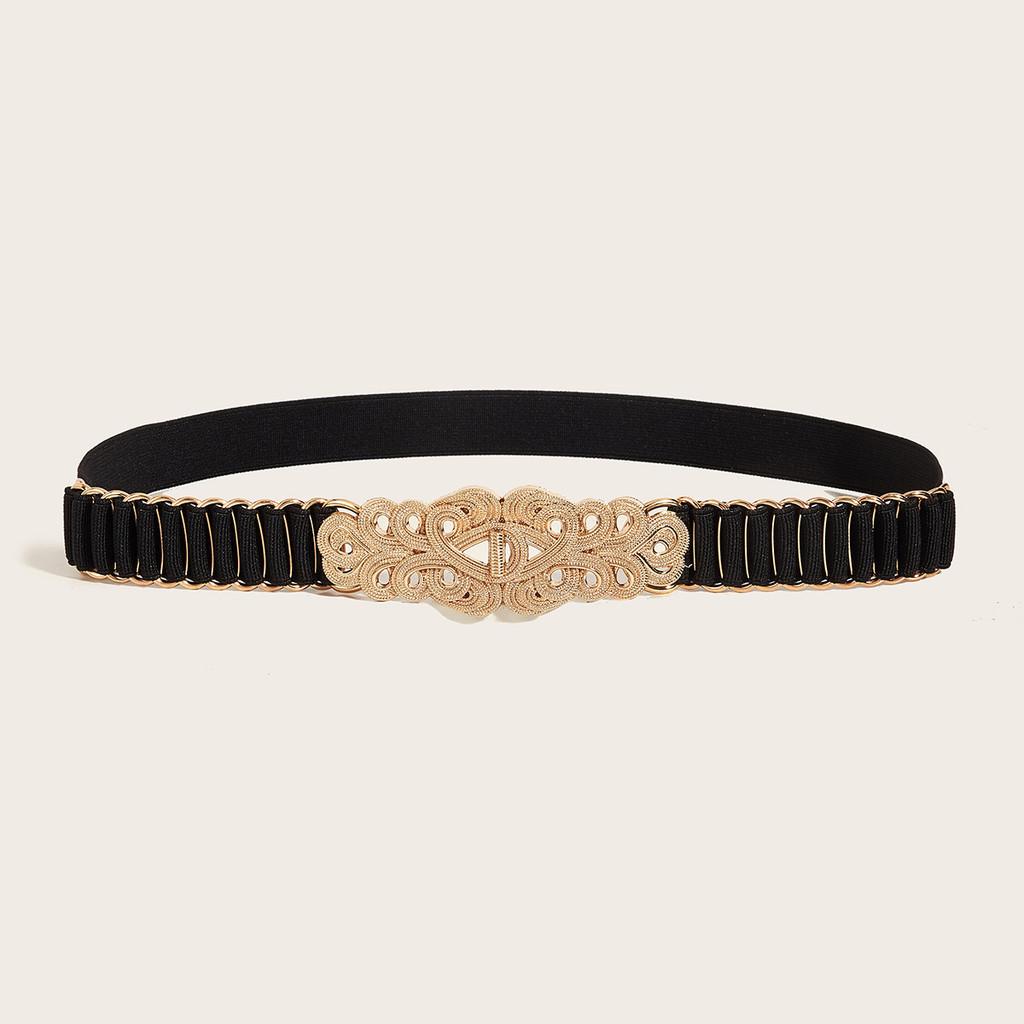 Metallic Waist Ladies Belt With Snap Button Closure For Dresses And Casual Wear