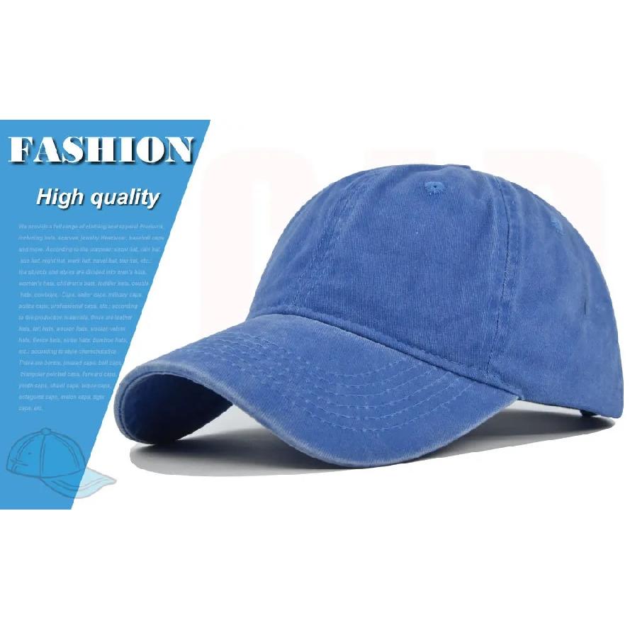 High Quality Customized Solid Color Washed Baseball Cap, Used Duck Tongue Cap, 6-line Large Head Circumference Light Plate Cap