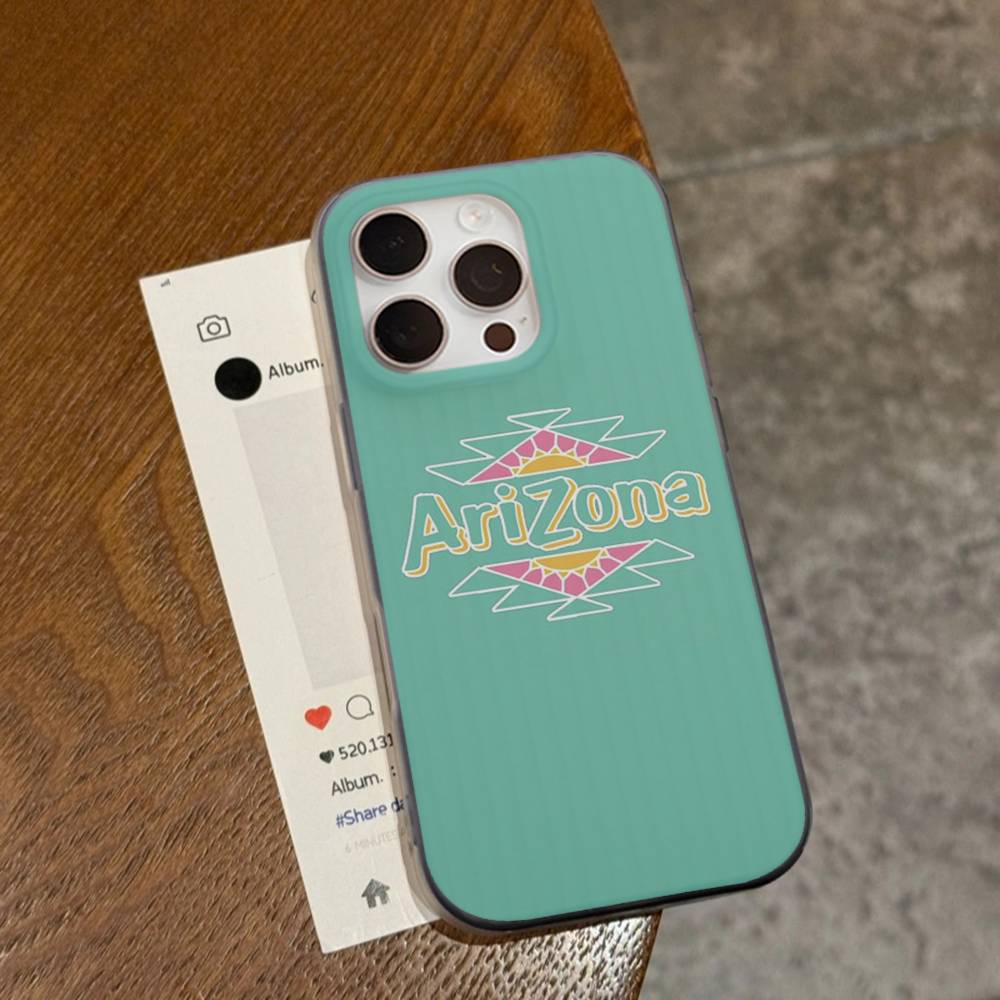 Модная Vaporwave AriZona Iced Tea Эстетика Для IPhone 17 16 15 Plus Pro Max 12 14 Plus 11 13 Волна Гофрированная Полоса Чехол