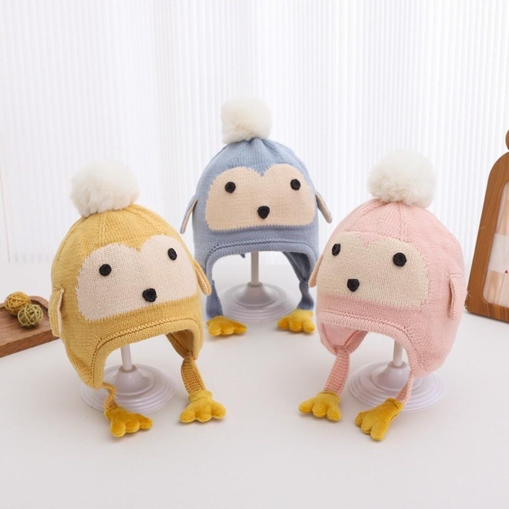 Windproof Ear Protection Hat Warm Plush Infant Knitted Cap New Pullover Cap  Autumn and Winter