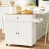 Kitchen Island With Drop Leaf Rolling Kitchen Storage Trolley On Wheels With Drawer Spice Rack And Towel Rack White