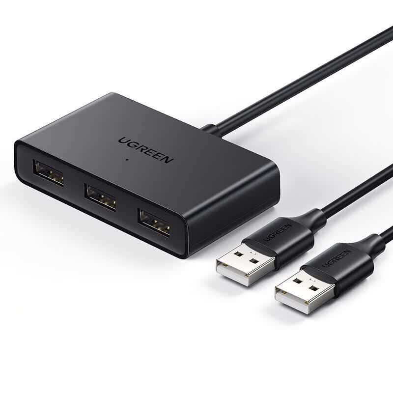 Ugreen USB-переключатель для совместного использования и передачи данных с 2 портами USB и 3 периферийными устройствами