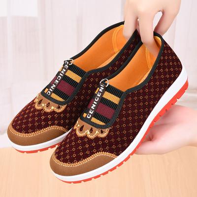 2025 ****** новые старые ******* тканевые туфли женские этнический стиль s**t-подошва туфли для мамы среднего и пожилого возраста женские туфли-лодочки на плоской подошве