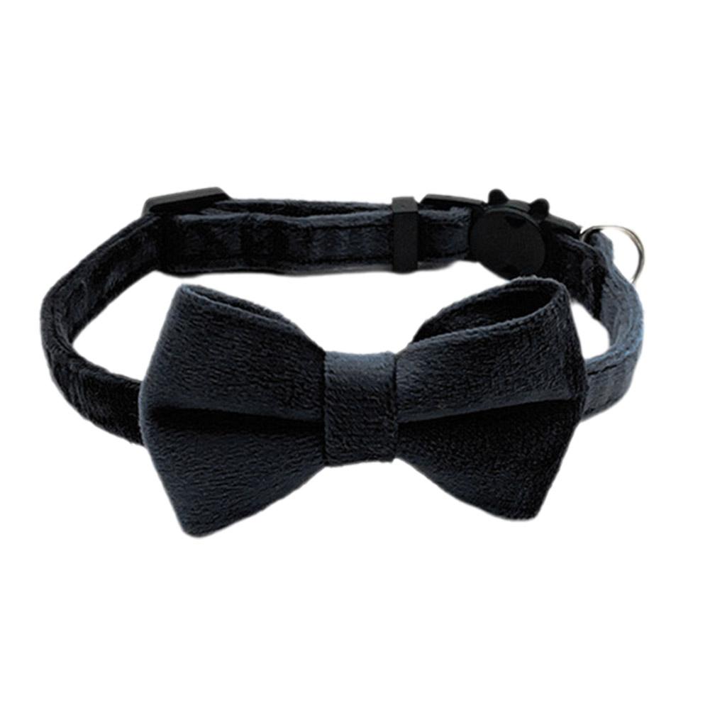 Tie Adjustable Buckle Suede Bow Collar Solid Color Bowknot Puppy Chihuahua Pets Safety Bow Accessories Bell Cats Collars Safety