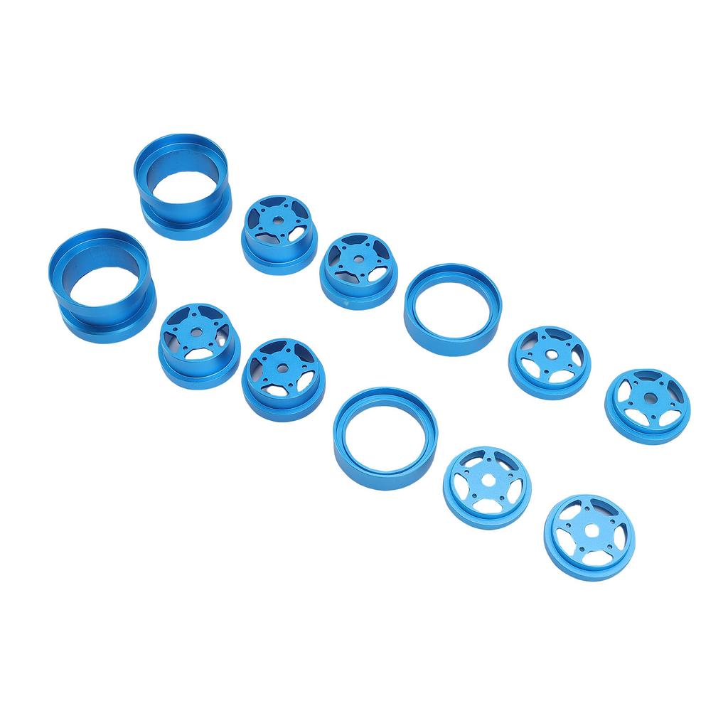 4Pcs RC Wheel Hub Set Replacement for Tamiya Alloy High Strength Clamping Wheel Hub Set Blue