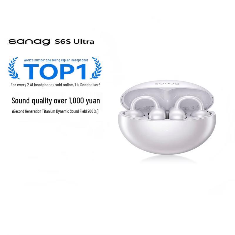 Saina S6S Ultra Открытые спортивные Bluetooth-наушники-клипсы с ИИ