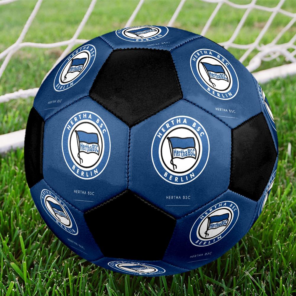 Футбольный мяч для зала Hertha Bsc 9 Цветной Машинная строчка ПВХ Размер 5 Готов к командным тренировкам и соревнованиям Прочный Высокий отскок Крутой спортивный подарок