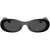 Miu Miu Logo Acetate Oval Sunglasses Women sunglasses Black 710731