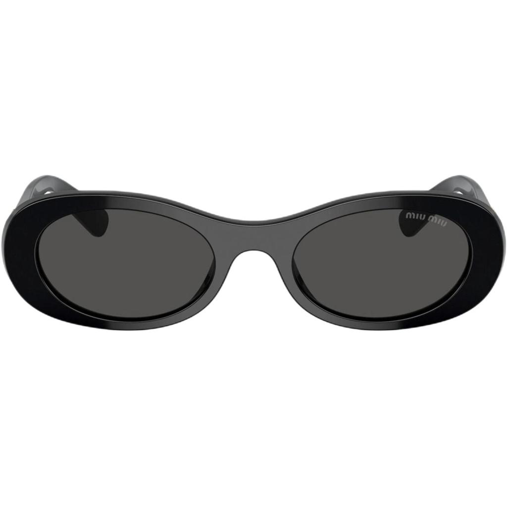 Miu Miu Logo Acetate Oval Sunglasses Women sunglasses Black 710731