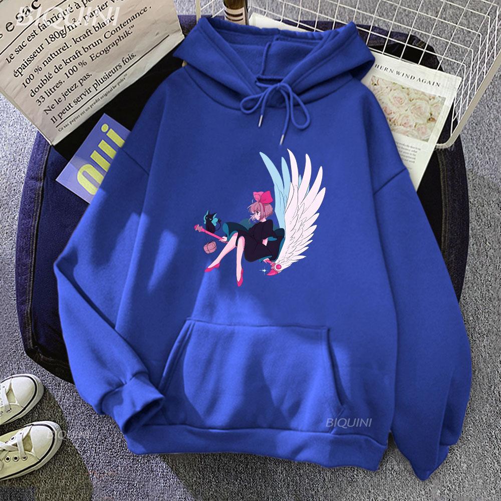 Сакура Киномото Волшебная служба доставки толстовки с длинным рукавом женские/мужские толстовки с героями мультфильмов зимние повседневные удобные пуловеры с капюшоном