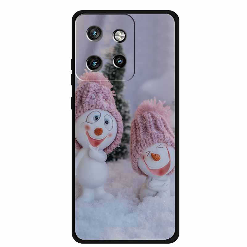 Christmas Cover For Motorola Moto G75 5G Black Silicone Cases TPU Santa Claus Christmas Tree Cover Deer For Moto G75 5G TPU case