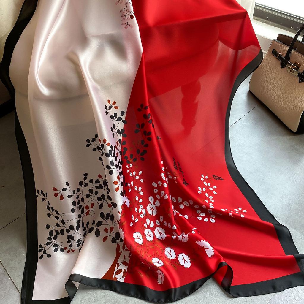 Высококачественные роскошные шелковые шарфы, повязка на голову, шарфы, шейный шарф для женщин, шелковый шарф с цепочкой, женская декоративная шаль