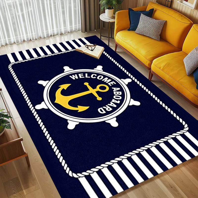 Nautical Welcome Living Room Nonslip Area Rug Soft Carpet For Bedroom Game Playroom Sofa Office Home Decor Doormat Christmas Gift C9261725