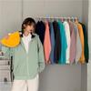 Women Hoodies Solid Color Zip Up Pocket Oversized Harajuku Korean Sweatshirts Female Long Sleeve Hooded Streetwear Casual Top