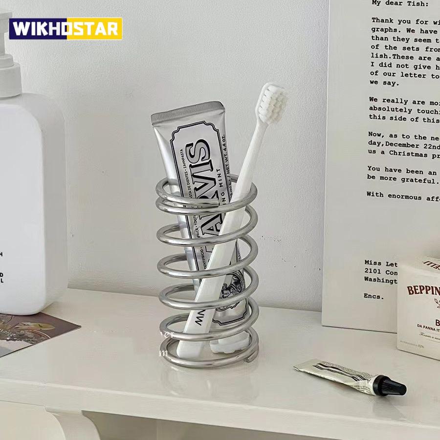 Держатель зубной щетки из нержавеющей стали, металлические аксессуары для ванной комнаты, инструмент для зубной пасты, подставка для хранения кистей для макияжа, украшение для дома
