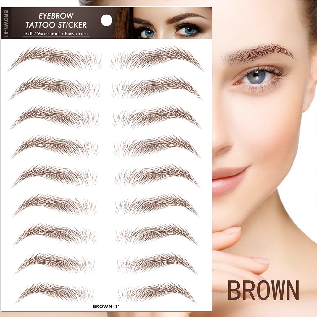 Brow Sticker 4D Hair Like Eyebrows Makeup Waterproof Eyebrow Tattoo Sticker Long Lasting Natural Fake Eyebrow Stickers Cosmetics