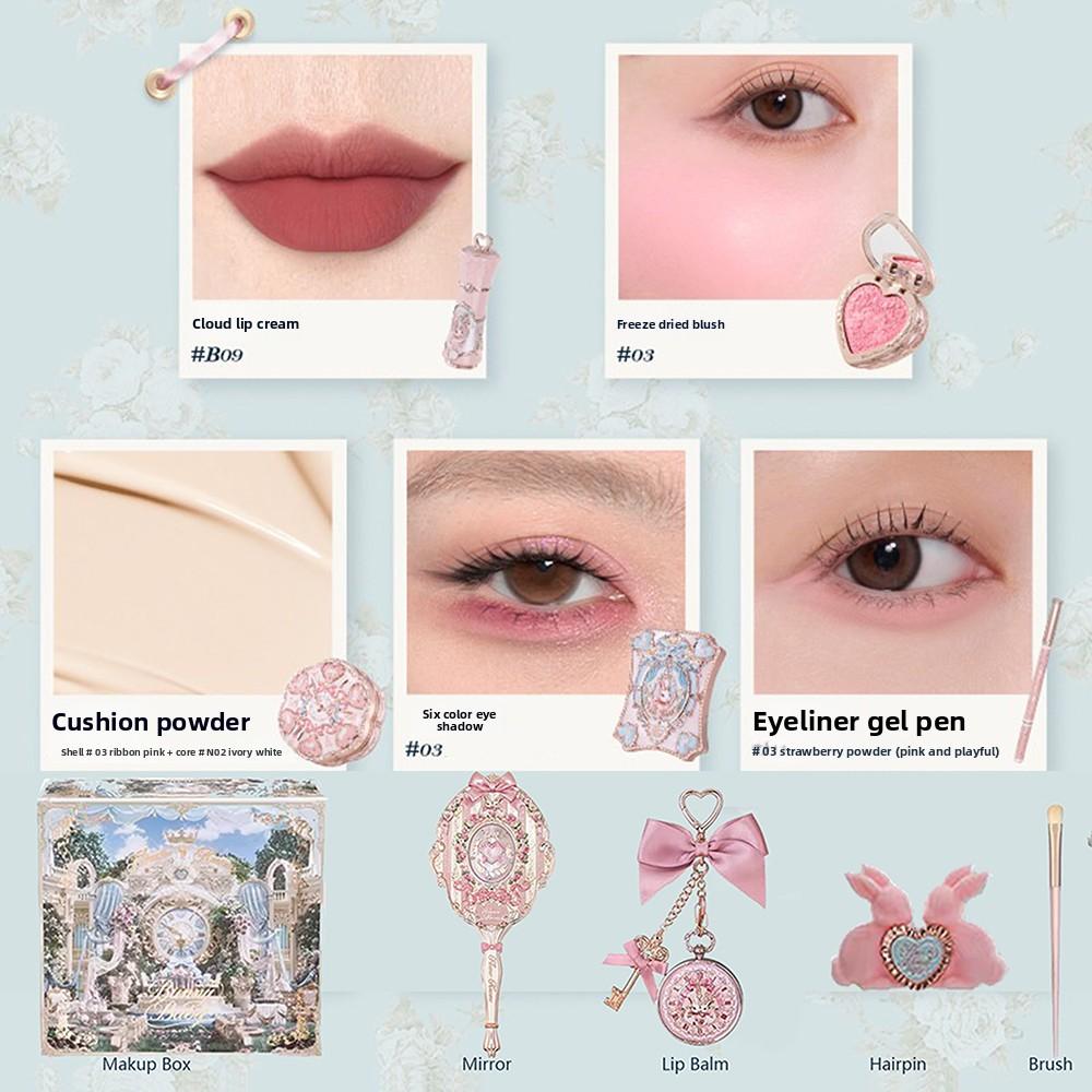 Flowerknows Садовая Коллекция Кремовые Румяна для Губ Воздушная Подушка CC Крем Жидкая Основа Палитра Теней для Век Набор Макияжа 10 шт.