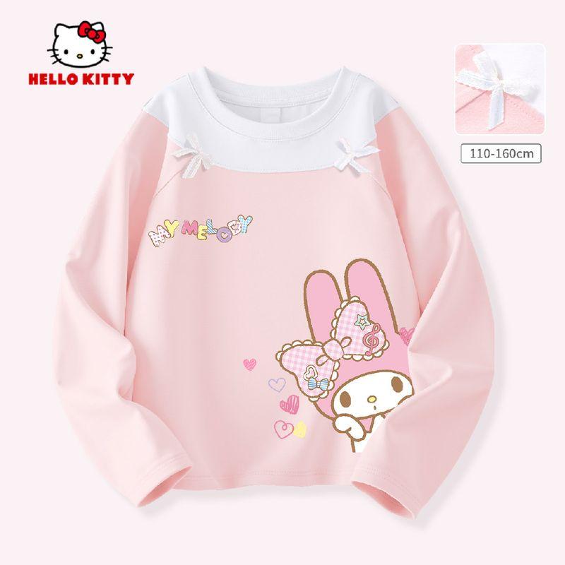 Длинный рукав для девочек Hello Kitty, Весна и Осень 2026, Новый стиль, Стильный топ с длинным рукавом для девочек