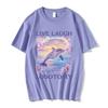 Live Laugh Lobotomy Print Tshirts Funny Dolphin Meme Oversized T Shirts Unisex Women Casual Cotton Short Sleeve Tshirt Streetwear