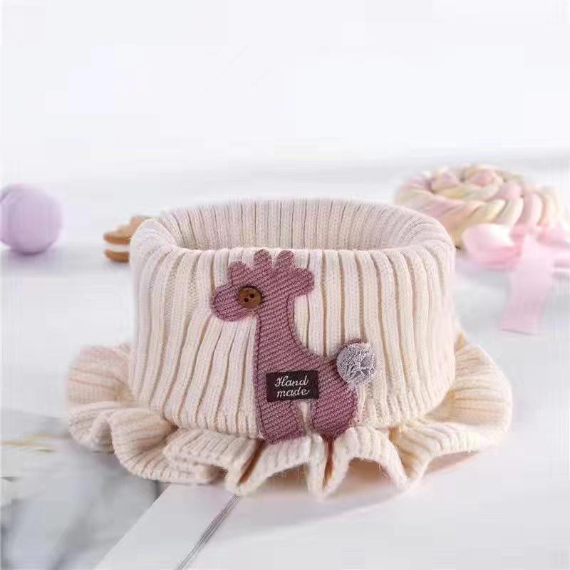 Children's Knit Scarf: Cute Deer Design, Warm, Windproof, Faux Wool Collar for Autumn and Winter