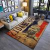 Sports Area Rug, Zinedine Zidane France Number 10 Vintage Grunge Blue Red White Textured Print, Fan Decor, Non-Slip Mat