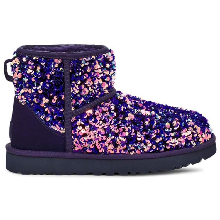 UGG КЛАССИЧЕСКИЕ МИНИ ПУ Термостойкие Устойчивые к истиранию Нескользящие Короткие Средней высоты Снежные ботинки Женские Черный Синий Фиолетовый 1112515-MDL