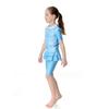 Girls Muslim Swimwears Split Two-piece Swimming Suit Short Sleeve Striped Kids Swimsuit