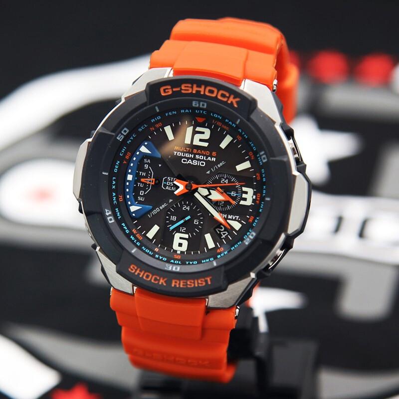 Casio Серия G-SHOCK Gravity Master Радиоконтроль Отображение даты Кварцевый механизм Водонепроницаемый и ударопрочный Кварцевый механизм Ремешок из смолы Японский и GW-3000M-4AER