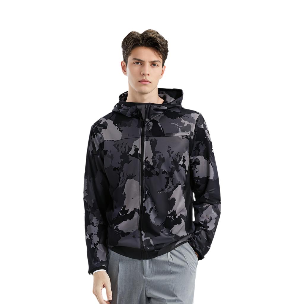 adidas Мужская куртка-худи с камуфляжем, серая, GC8266