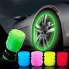 4pcs Luminous Valve Caps Fluorescent Night Glowing Car Motorcycle Bicycle Bike Wheel Tyre Hub Luminous Valve Stem Caps Decors