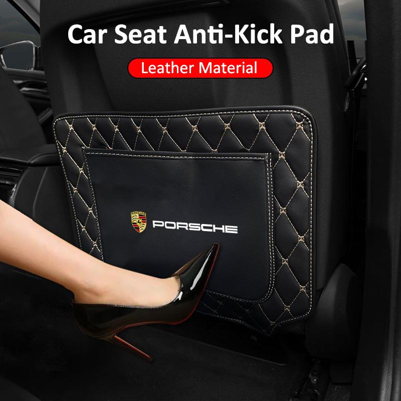 Кожаный Защитный Коврик на Спинку Автомобильного Сиденья от Пинания Аксессуар для Porsche Cayenne Panamera Macan 911 718 Taycan Boxster Cayman 918