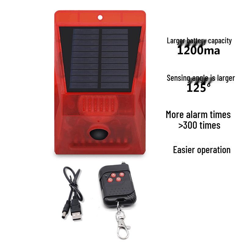 Сигнализация с инфракрасным датчиком на солнечной батарее и световой отпугиватель животных с пультом дистанционного управления